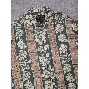 VTG Woolrich Shirt Mens Medium Button Up Aztec Print 90s Loop Collar 50s Style